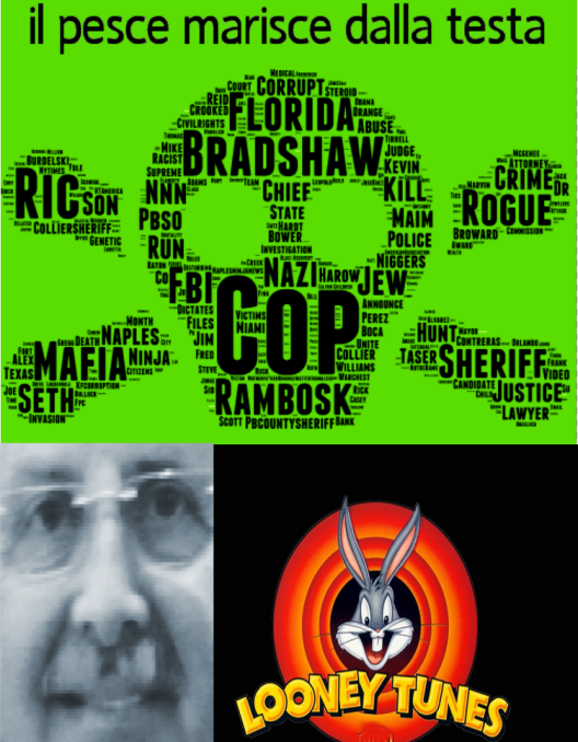 ISIS has their own flag to represent their terror campaign and now "The "KOD Flag" symbolizes the reign of terror that Sheriff Looney Tunes Ric Bradshaw and Not-So-Safe Sheriff Kevin Rambosk have maliciously and provocatively used against unarmed citizens across South Florida over the past decade. 2015 Naples Ninja News designed by artists commissioned by Santa Claus and his most knowledgeable elves to bring attention to the endless chain of murders and mayhem against innocent citizens that Sheriffs Ric Bradshaw and Kevin Rambosk have created for the hundreds of families their evil deputies have killed, maimed, raped, illegally tasered while handcuffed or subdued, disappeared, pummeled and a very long list of other atrocities. Worse yet they've gotten away with it scot-free thanks to a systemically corrupt legal system and an all to often incompetent and complicit so-called local news media who rarely investigate the vast ongoing corruption very often due to their own selfish interests, like getting hired by the sheriffs office which as an example happens with great frequency in Collier County where there is a tremendous conflict of interest between the cops and the local newspaper which is a publicly traded company on the NYSE. KOD Flag 2015 ALL RIGHTS RESERVED - MAY NOT BE REPRODUCED WITHOUT LICENSE AGREEMENT FROM ARTIST AND COPYRIGHT HOLDER. 2015 Naples Ninja News. All rights reserved