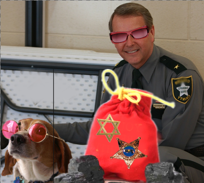 Uh-ohhh! Looks like Kevin Rambosk is still wearing his rose-colored glasses. Seems Santa was not very happy with the hateful people that Kevin has still working at CCSO. Santa wonders why Kevin keeps people that openly spew hate against Jews and niggers and beaners and queesrs and on and on. Santa placed a Star Of David on Kevin's sack of coal as a reminder that things really do need to change at the Collier County Sheriffs Office one way or the other. 2015 Naples Ninja News. All rights reserved.